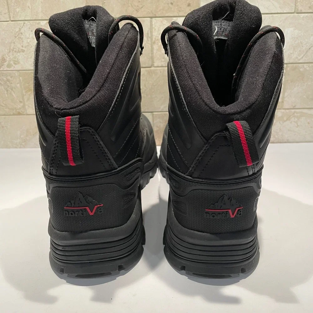 Nortiv8 Mens Waterproof Snow Boots 3M Thinsulate Insulated Black A0014 Size 13